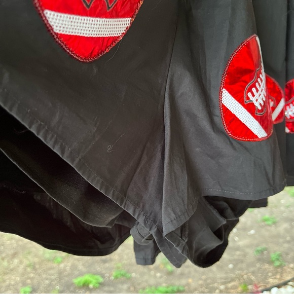 Queen Of Sparkles Women’s Large Red & black Football Romper NEW - Picture 3 of 7